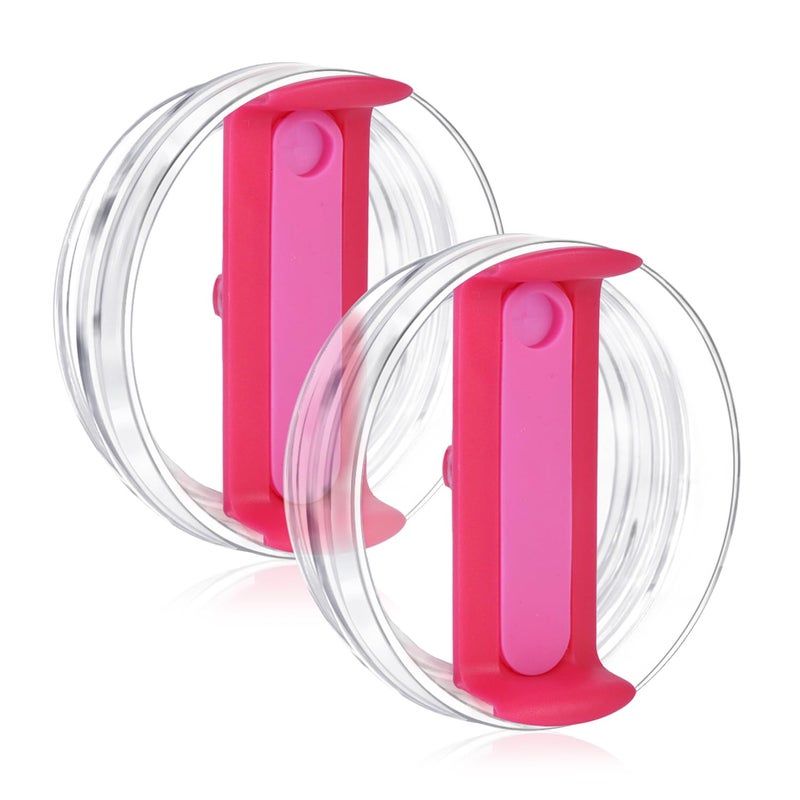 Horsdo 40oz Tumbler Lid for Stanley Spill Proof Splash Resistant Tumbler CoversReplacement cover for Stanley Cup Accessory2 pack Rose red 40oz - Image 2