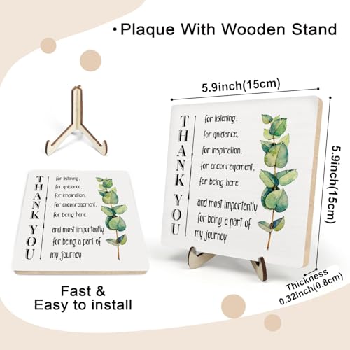 DMADNF Thank You Gifts for Women Men, Appreciation Gifts for Friends, Coworker Leaving Gift, Home Office Decor Wooden Plaque Sign 5.9 x 5.9Inch-Thank You for Being A Blessing in My Life (White02) - Image 2
