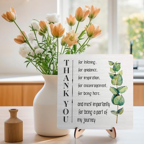 DMADNF Thank You Gifts for Women Men, Appreciation Gifts for Friends, Coworker Leaving Gift, Home Office Decor Wooden Plaque Sign 5.9 x 5.9Inch-Thank You for Being A Blessing in My Life (White02) - Image 3