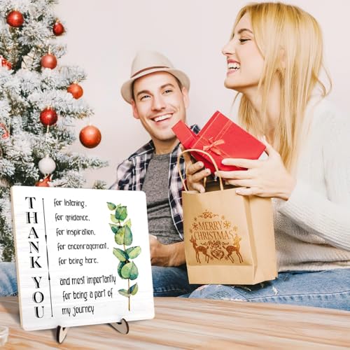 DMADNF Thank You Gifts for Women Men, Appreciation Gifts for Friends, Coworker Leaving Gift, Home Office Decor Wooden Plaque Sign 5.9 x 5.9Inch-Thank You for Being A Blessing in My Life (White02) - Image 5