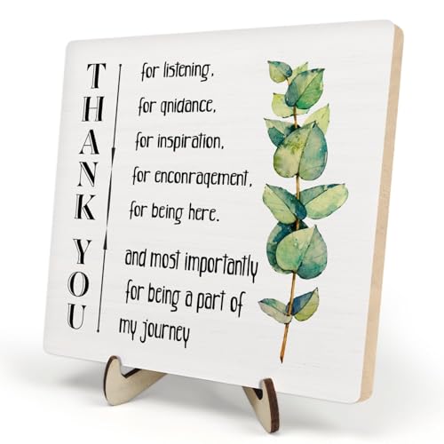 DMADNF Thank You Gifts for Women Men, Appreciation Gifts for Friends, Coworker Leaving Gift, Home Office Decor Wooden Plaque Sign 5.9 x 5.9Inch-Thank You for Being A Blessing in My Life (White02) - Image 1