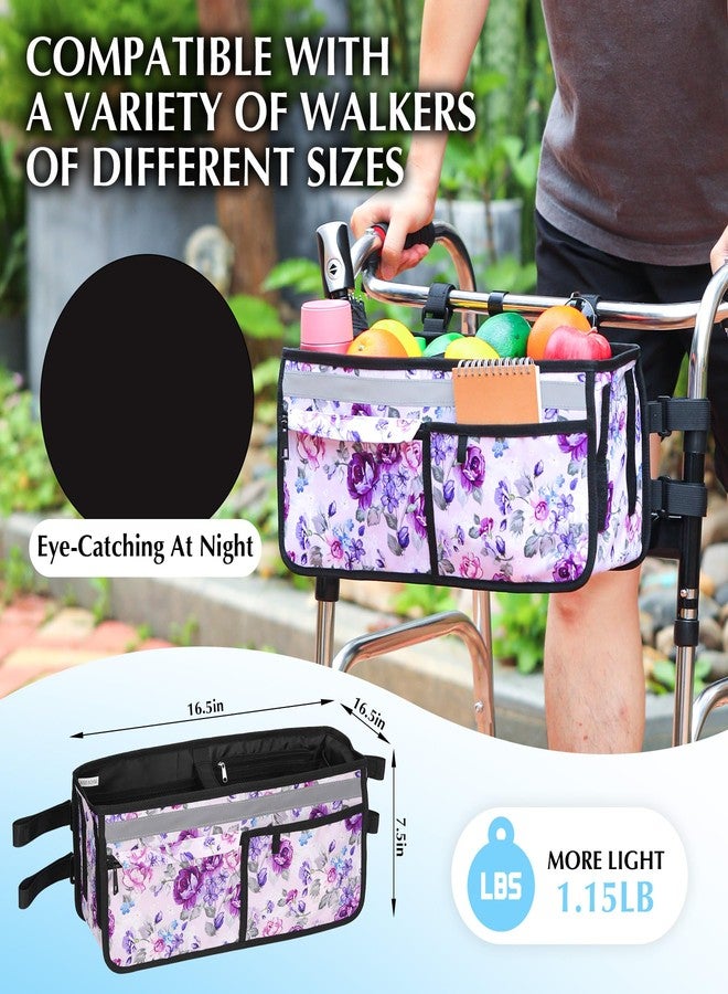 CLEKEGBAG Walker Basket, Walker Accessories - Walker Tray, and Storage Bag for Folding & Rolling Walkers - Ideal for Seniors - Image 4