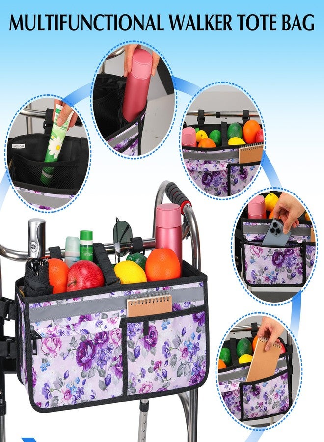 CLEKEGBAG Walker Basket, Walker Accessories - Walker Tray, and Storage Bag for Folding & Rolling Walkers - Ideal for Seniors - Image 3