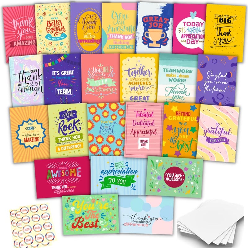 Hat Acrobat 24 Unique Employee Appreciation Cards with Envelopes - You Are Awesome, You Make a Difference, Kudos for Work s - Image 1