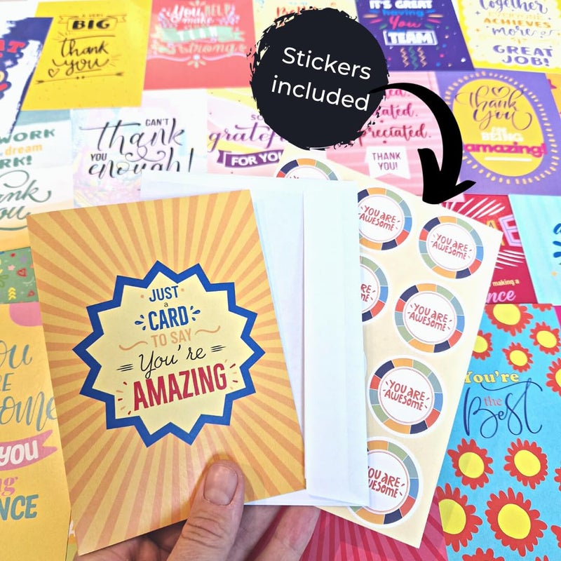 Hat Acrobat 24 Unique Employee Appreciation Cards with Envelopes - You Are Awesome, You Make a Difference, Kudos for Work s - Image 4