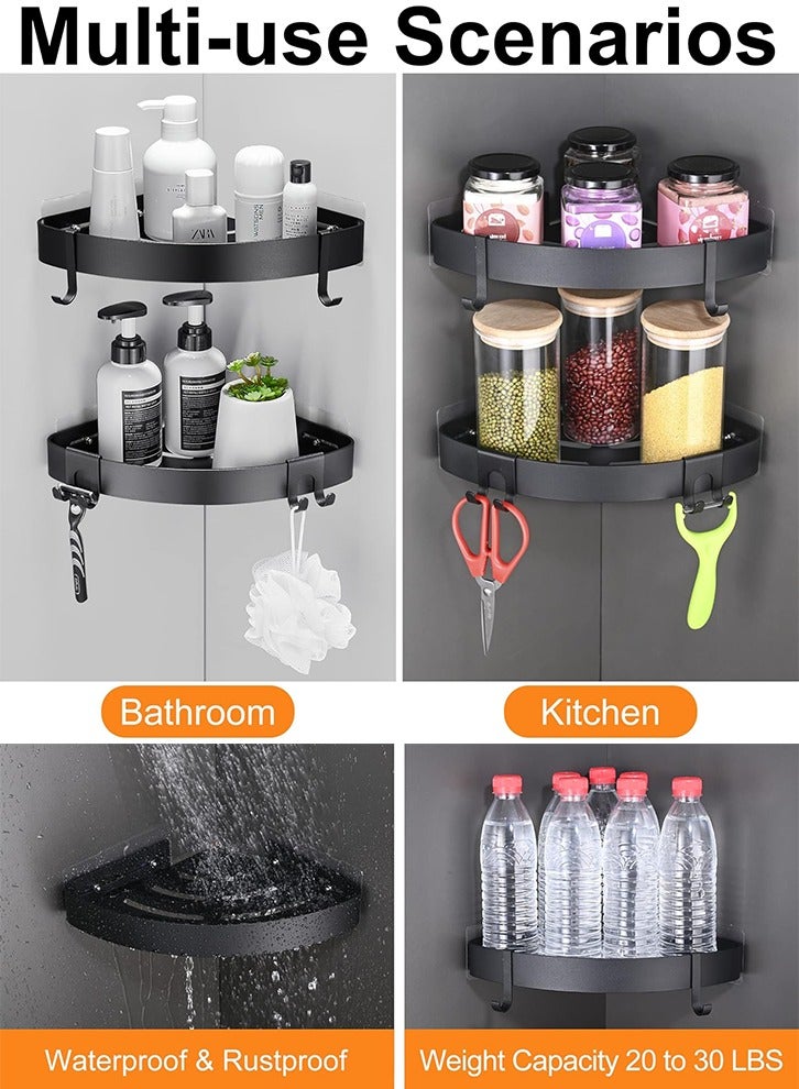 Stainless Steel Shower Caddy Organizer- Self-Adhesive Shower Rack - Bathroom Shelf Organizer Stand - Wall-Mounted Organizer - Rustproof Shower Storage - Shampoo organizer - Image 2