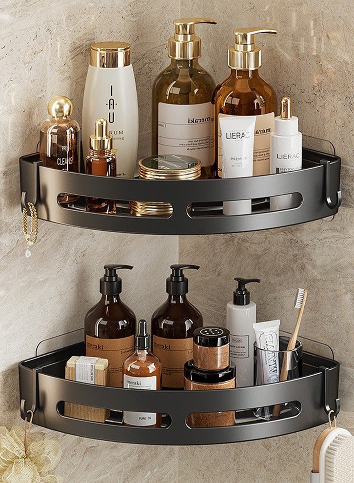 Stainless Steel Shower Caddy Organizer- Self-Adhesive Shower Rack - Bathroom Shelf Organizer Stand - Wall-Mounted Organizer - Rustproof Shower Storage - Shampoo organizer - Image 4