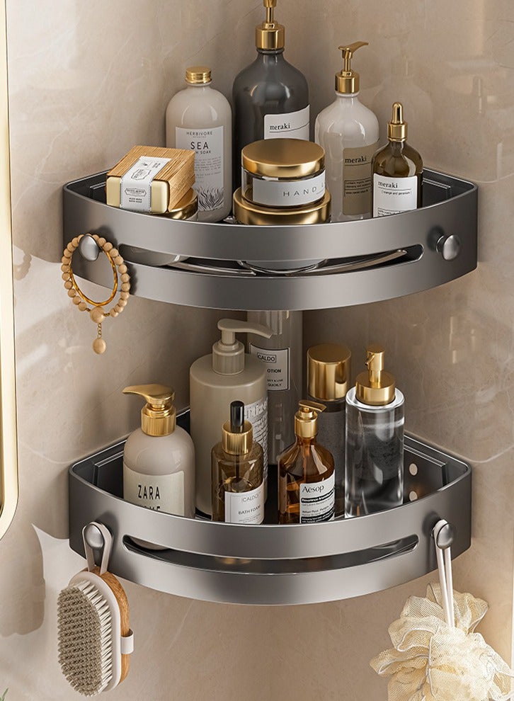 Stainless Steel Shower Caddy Organizer- Self-Adhesive Shower Rack - Bathroom Shelf Organizer Stand - Wall-Mounted Organizer - Rustproof Shower Storage - Shampoo organizer - Image 3