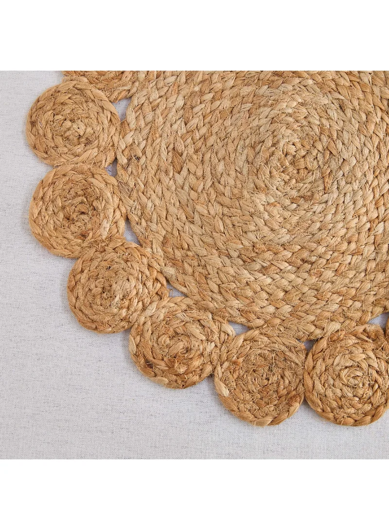 Home Box Grain Jute Scallop Round Placemat 38 x 38 cm