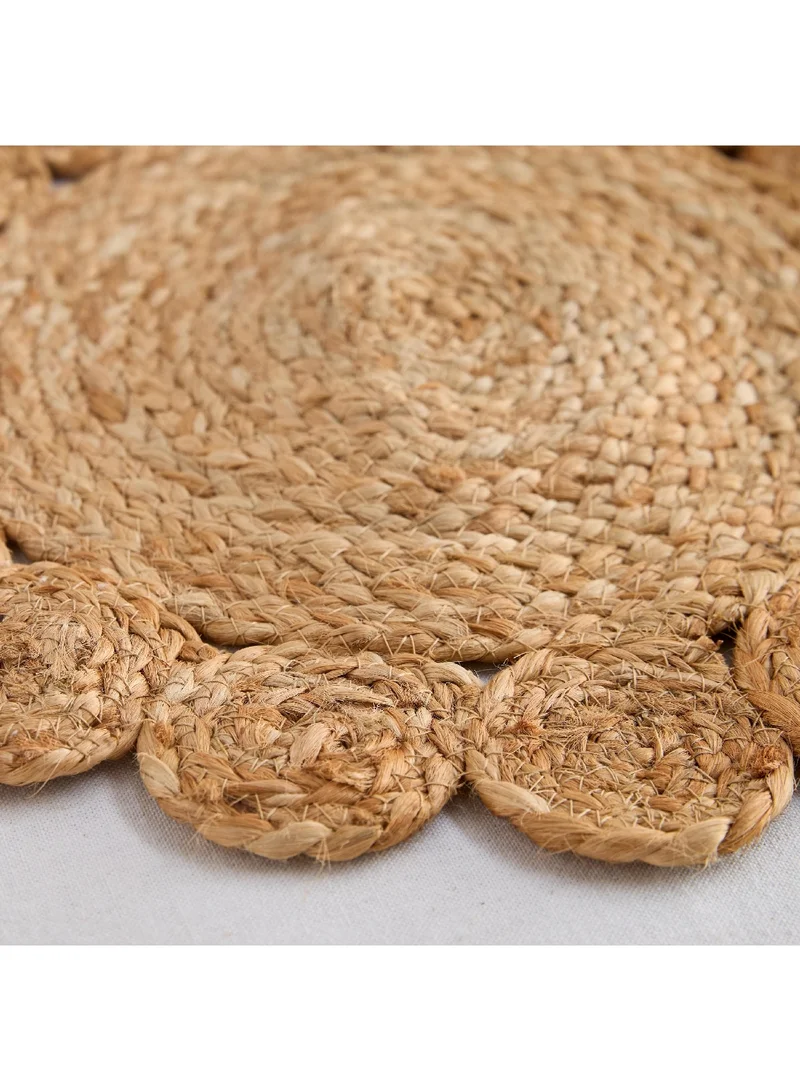 Home Box Grain Jute Scallop Round Placemat 38 x 38 cm