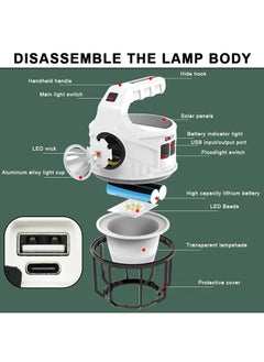XiuWoo Solar Camping Lamp LED Camping Lantern Tent Light USB Rechargeable Camping Lights Emergency Lantern 3 Modes Waterproof Outdoor Lantern for Camping Hiking  - Image 3