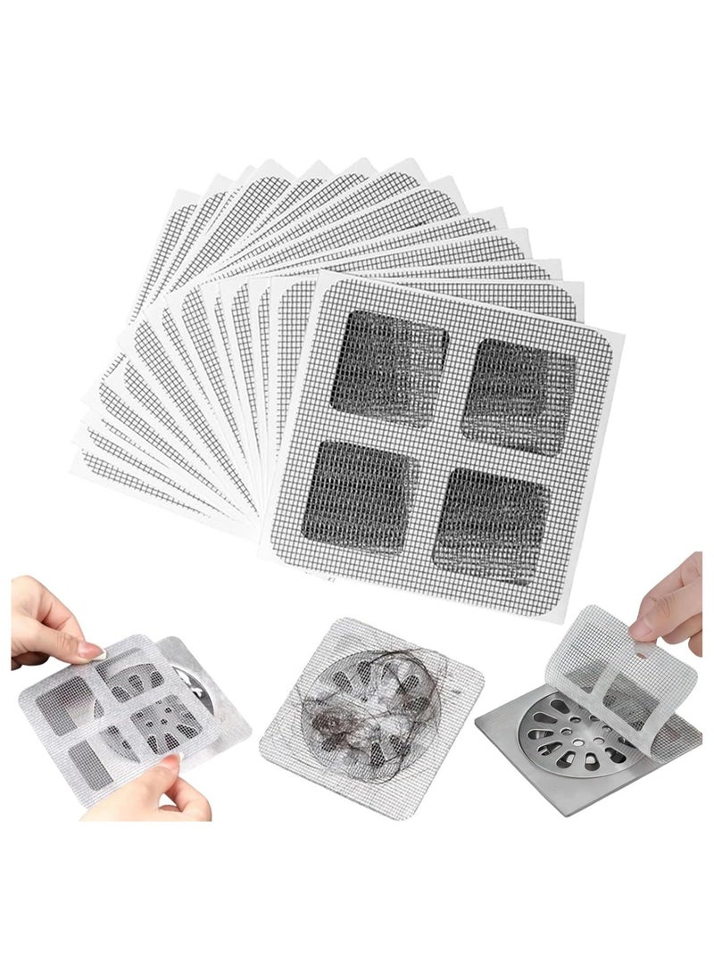 RIYAD GADGETS 10 PCS Disposable Shower Drain Cover Hair Catcher Mesh Stickers, for Human and pet Hair, Bathtub, Bathroom, Laundry, Sink, Kitchen,  - Image 1