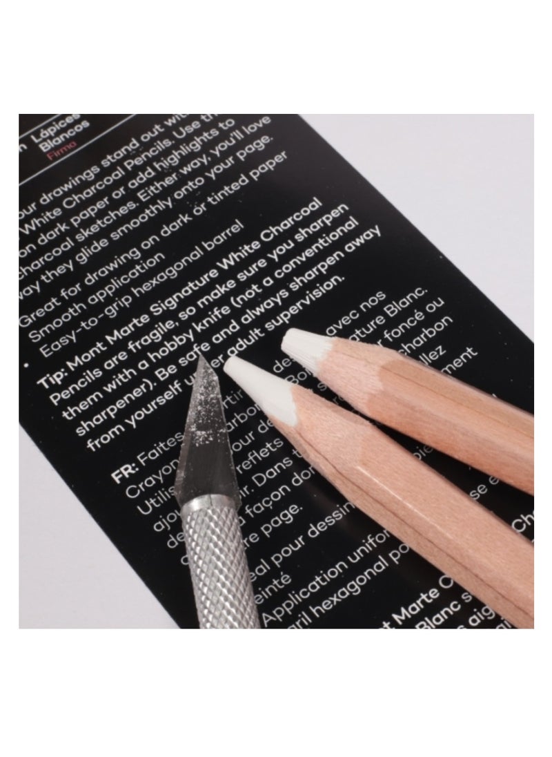 Mont Marte Mont Marte Signature White Charcoal Pencils Large  - No:81451  - Image 2