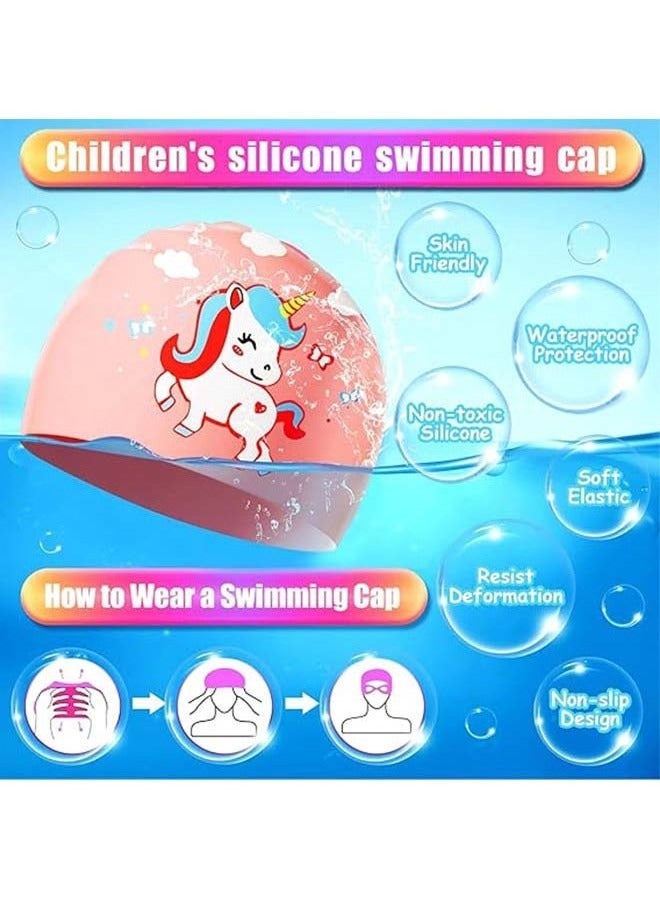 YouYou Swimming Goggles with Earplug, Swim Cap for Kids, Silicone Cartoon Swim Cap, No Leaking Soft Silicone Protection Lenses Waterproof Goggles for Children - Image 2