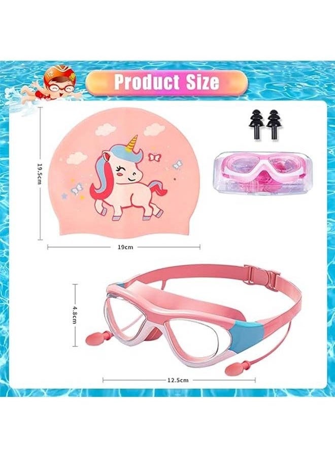 YouYou Swimming Goggles with Earplug, Swim Cap for Kids, Silicone Cartoon Swim Cap, No Leaking Soft Silicone Protection Lenses Waterproof Goggles for Children - Image 4