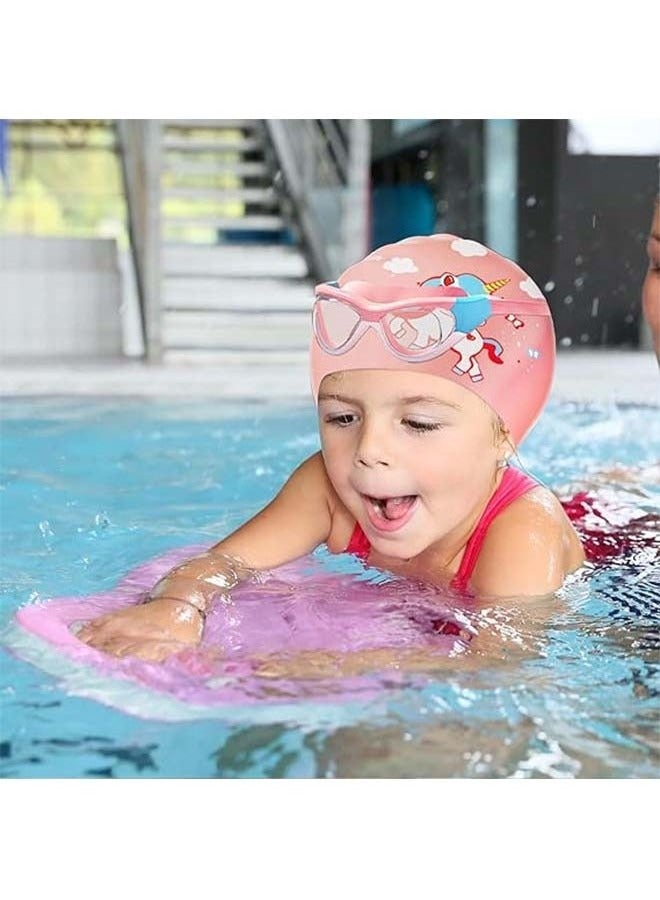 YouYou Swimming Goggles with Earplug, Swim Cap for Kids, Silicone Cartoon Swim Cap, No Leaking Soft Silicone Protection Lenses Waterproof Goggles for Children - Image 3