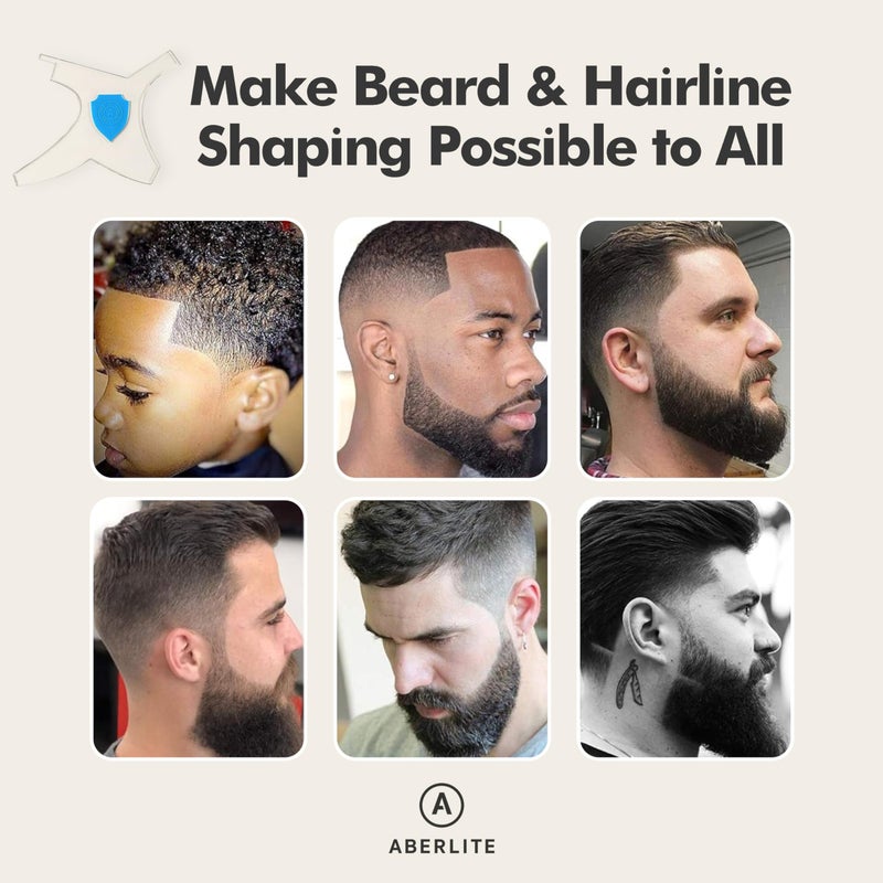 Aberlite ClearShaper 3.0 - Beard Shaper Kit w/Two Barber Pencils - Premium Shaping Tool - 100% Clear | Many Styles - The Ultimate Beard/Hair Lineup (US Patent) - Stencil Guide Template Outliner - Image 5