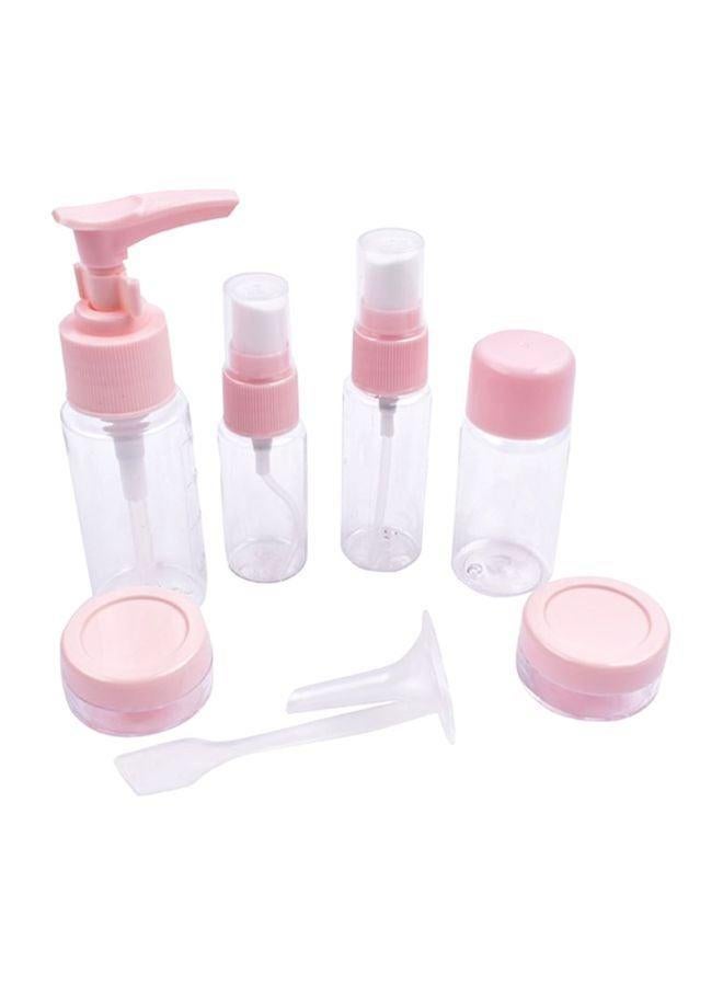 Home Concept 7-Pieces Lotion Dispenser Set Clear/Pink 16x4x14cm - Image 1
