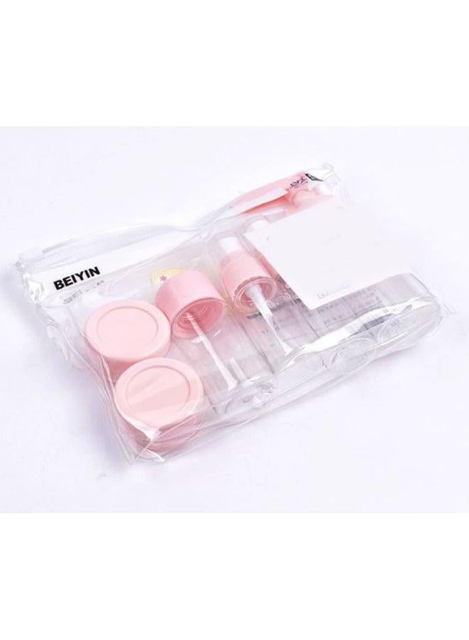 Home Concept 7-Pieces Lotion Dispenser Set Clear/Pink 16x4x14cm - Image 2