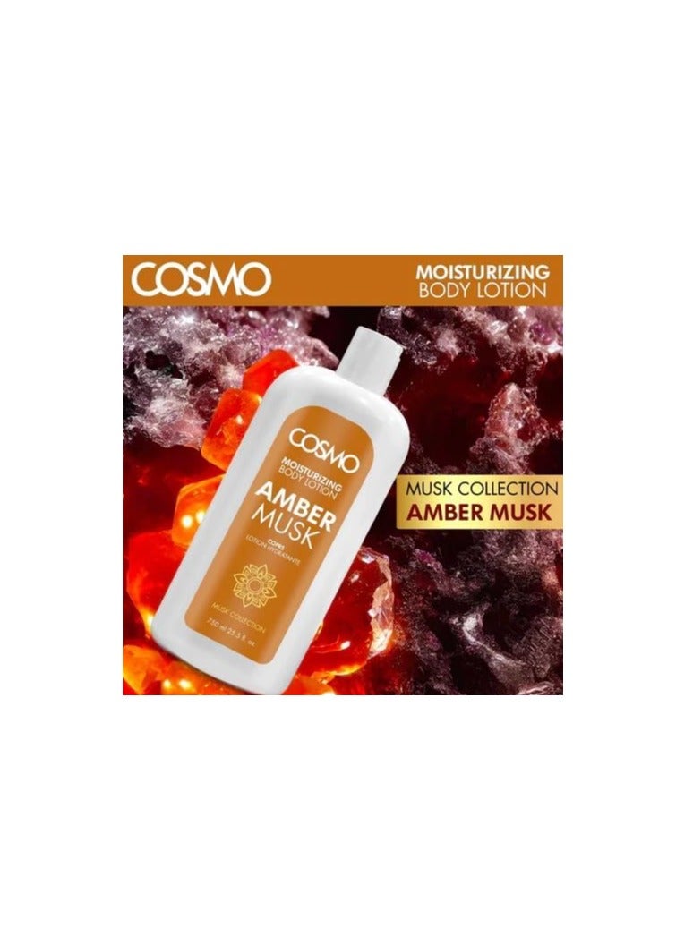 كوزمو لوشن مرطب للجسم برائحة العنبر والمسك من مجموعة سي دي كوزمو ديزاينز الجديدة، 750 مل، للرجال والنساء، لوشن مرطب للجسم، جميع أنواع البشرة، العناية بالبشرة، الاستحمام والجسم، لوشن لليدين والوجه والجسم - Image 2