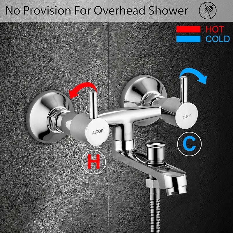 Alton ALTON GRCL3935 Brass Wall Mixer With 3Function Hand Shower 15 Meter Tube Chrome Finish - Image 2
