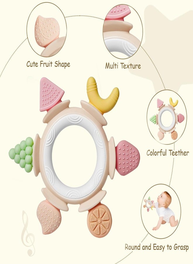 Hooku Silicone Teethers for Babies 6-12 Months, Teething Toys for Babies 0-6 Months, Baby Fruit Teethering Rings, BPA Free Baby Chew Toys, Infants Gifts - Image 2