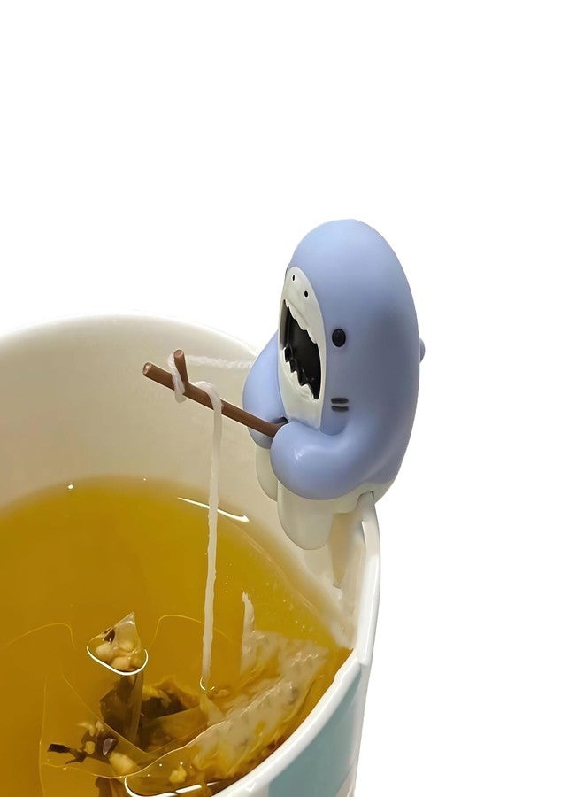 AaiLucky Cute Fishing Shark Tea Infuser, Silicone Tea Bag Holder for Mug and Cup, Animal Tea Bag Holder for Loose Leaf, Funny Tea Filters, Tea Accessorry Gifts for Tea Drinkers/Lovers - Image 1