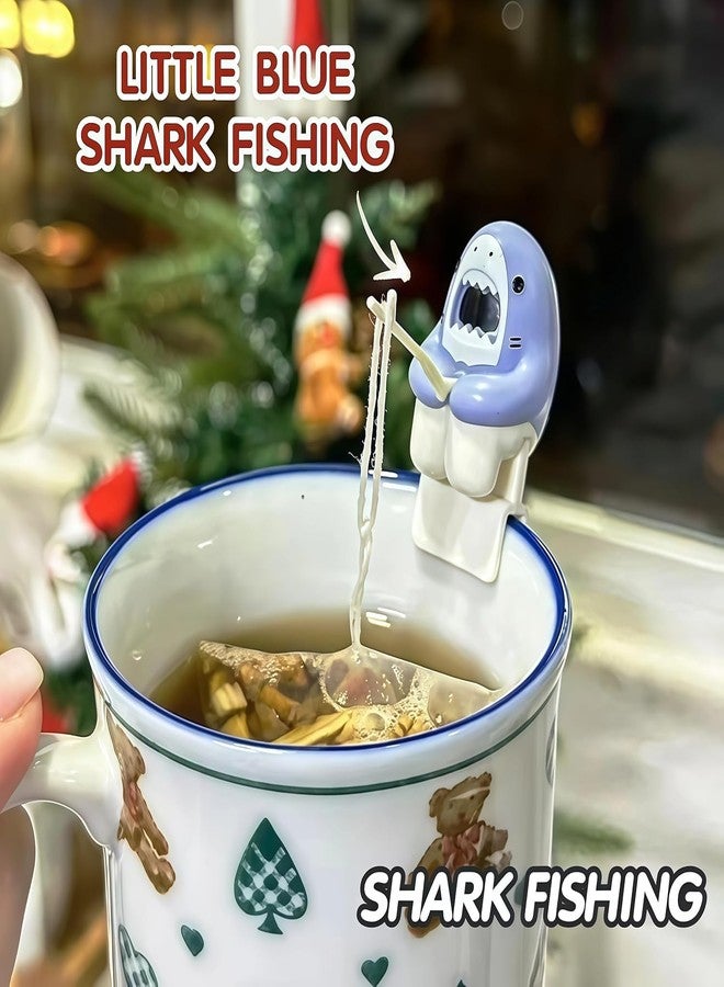 AaiLucky Cute Fishing Shark Tea Infuser, Silicone Tea Bag Holder for Mug and Cup, Animal Tea Bag Holder for Loose Leaf, Funny Tea Filters, Tea Accessorry Gifts for Tea Drinkers/Lovers - Image 5