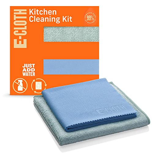 E-Cloth Kitchen Cleaning Kit, Premium Microfiber Cleaning Cloth with Scrubber, Ideal Cleaning Supplies for Kitchen Sinks and Dish Scrubber, 100 Wash Guarantee, 2 Cloth Set - Image 1