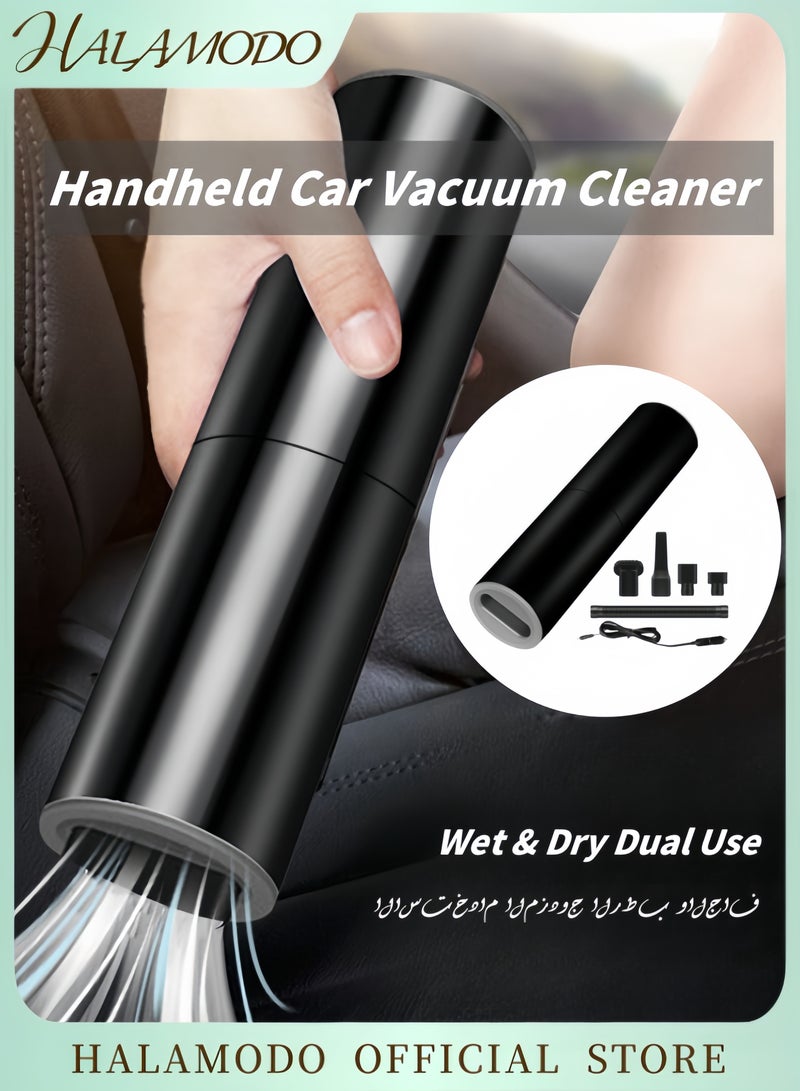 Halamodo Car Vacuum Cleaner 12V Handheld Mini Vacuum Cleaner with High Power & Strong Suction Portable Vacuum Cleaner Noise Reducing Vacuum Cleaner for Both Dry & Wet Use - Image 1
