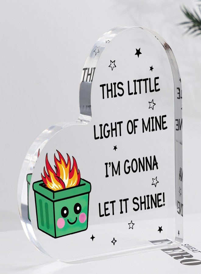Funnli Dumpster Fire Desk Accessories Decor, Christmas Gifts for Coworkers Acrylic Plaque, Employee Appreciation Gifts, Inspirational Gift for Women Men Friend Keepsake Paperweight, Funny Office Decor - Image 1