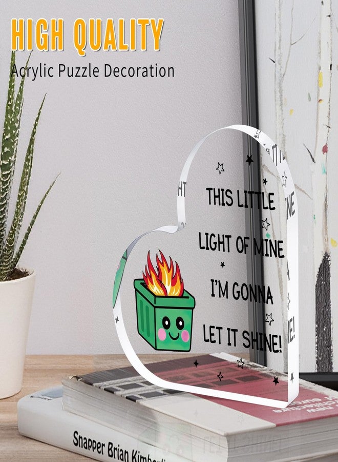 Funnli Dumpster Fire Desk Accessories Decor, Christmas Gifts for Coworkers Acrylic Plaque, Employee Appreciation Gifts, Inspirational Gift for Women Men Friend Keepsake Paperweight, Funny Office Decor - Image 3