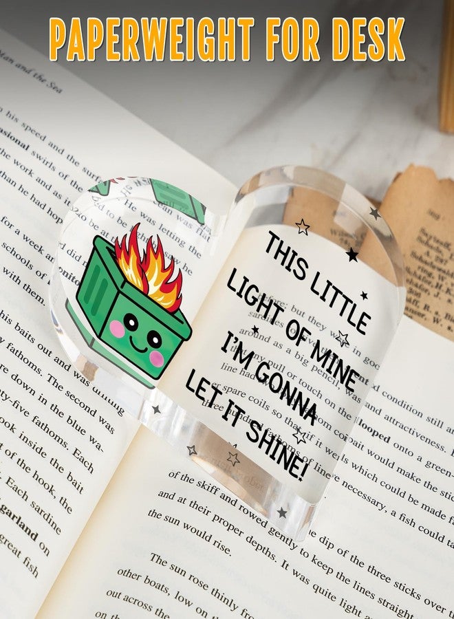 Funnli Dumpster Fire Desk Accessories Decor, Christmas Gifts for Coworkers Acrylic Plaque, Employee Appreciation Gifts, Inspirational Gift for Women Men Friend Keepsake Paperweight, Funny Office Decor - Image 4