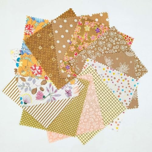 iNee Charm Packs for Quilting 5 inch, Precut Cotton Quilting Fabric Bundle, 48-5" Charm Squares, Light Coffee - Image 3