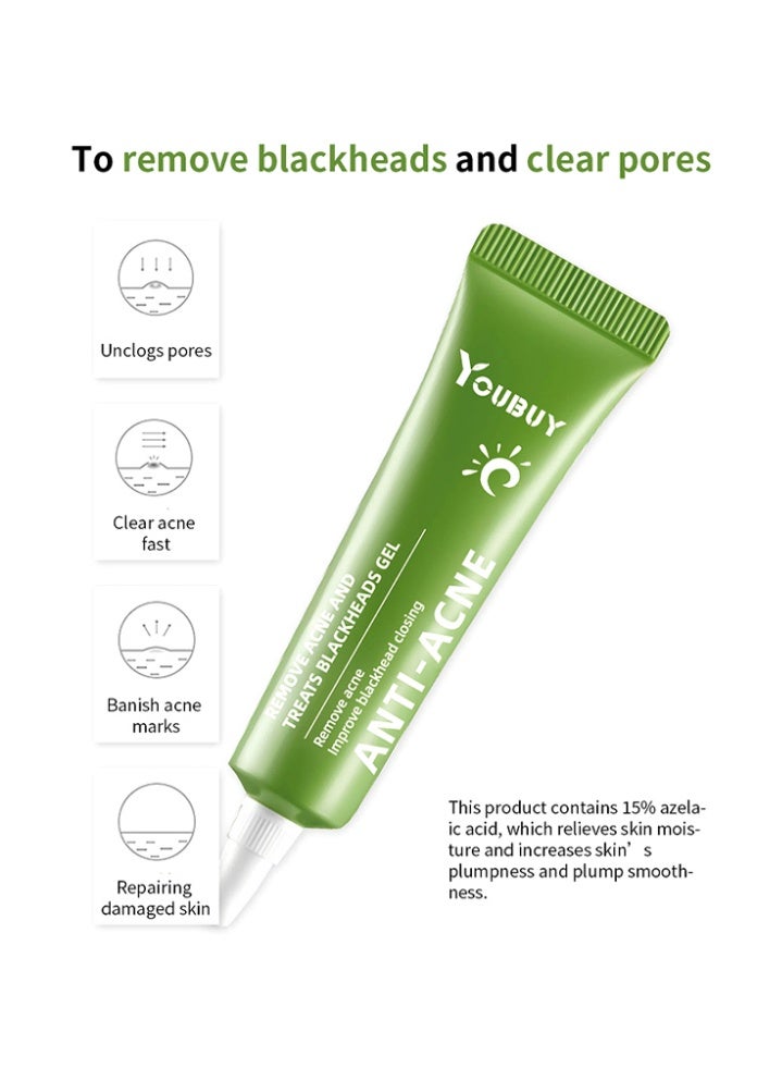 YOUBUY Anti-Acne Remove Acne and Treats Blackheads Gel-Day Use Remove Acne Pimple and Treats Blackhead with Azelaic Acid Oil Control Shrink Pores Redness Relief Skin Lightening Scar Fade Cream Acne Remover Cream 20g - Image 5