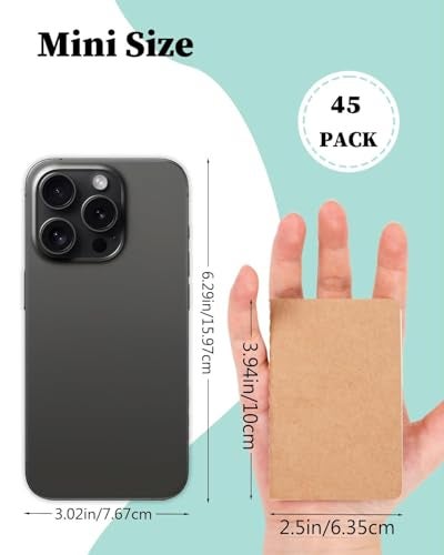 Dynta Small Notebook Bulk 45 Pack Pocket Notebooks, 2.5in x 4in Mini Journals Bulk Thread Stitching Small Notepad, Portable Note Pad for Gift, Journal, Traveling (30 Sheets/60 Pages) - Image 2