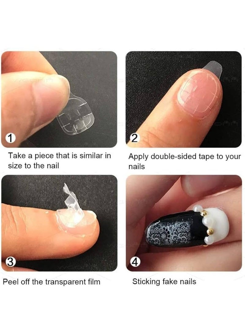 NIKITA.VIVI 15 Sheets 360 Pcs Nail Stickers Nail Adhesive Glue Tape Set Waterproof Breathable Glue Tabs Double Sided False Nail Sticker Jelly Sticker Super Sticky Fake Nail Glue Stickers Transparent Flexible for Manicure Nail Art Tools - Image 3