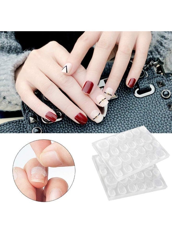 NIKITA.VIVI 15 Sheets 360 Pcs Nail Stickers Nail Adhesive Glue Tape Set Waterproof Breathable Glue Tabs Double Sided False Nail Sticker Jelly Sticker Super Sticky Fake Nail Glue Stickers Transparent Flexible for Manicure Nail Art Tools - Image 4