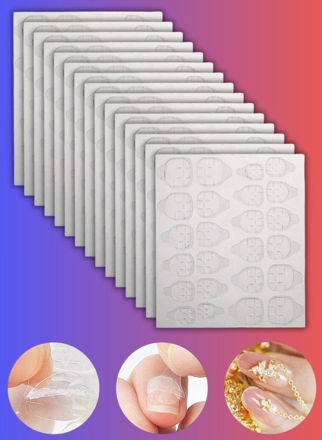 NIKITA.VIVI 15 Sheets 360 Pcs Nail Stickers Nail Adhesive Glue Tape Set Waterproof Breathable Glue Tabs Double Sided False Nail Sticker Jelly Sticker Super Sticky Fake Nail Glue Stickers Transparent Flexible for Manicure Nail Art Tools - Image 2
