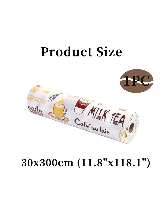 Quivlox 30x300cm Kitchen Cabinet Liner, Cut-to-Size Shelf Liners with Patterns, Oil Proof Waterproof Drawer Mat for Storage Organization, Non-Slip EPE+PE Coated Paper for Countertop Wall Decor,Drying Paper Pads Suitable for Various Scenarios - Image 2