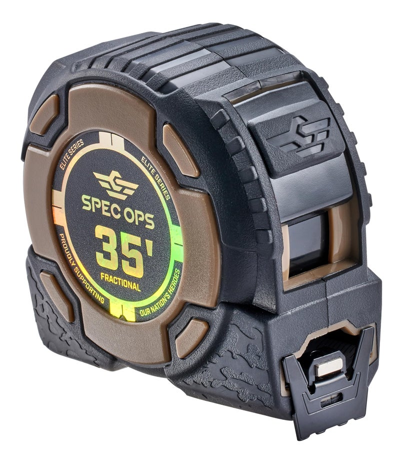Spec-Ops Spec Ops Tools 35-Foot Elite Series Magnetic Tape Measure, 1 1/4" Double-Sided Blade, Includes Fractional Markings, 12 Feet of Stand Out, Military-Grade Composite Case, 3% Donated to Veterans - Image 1