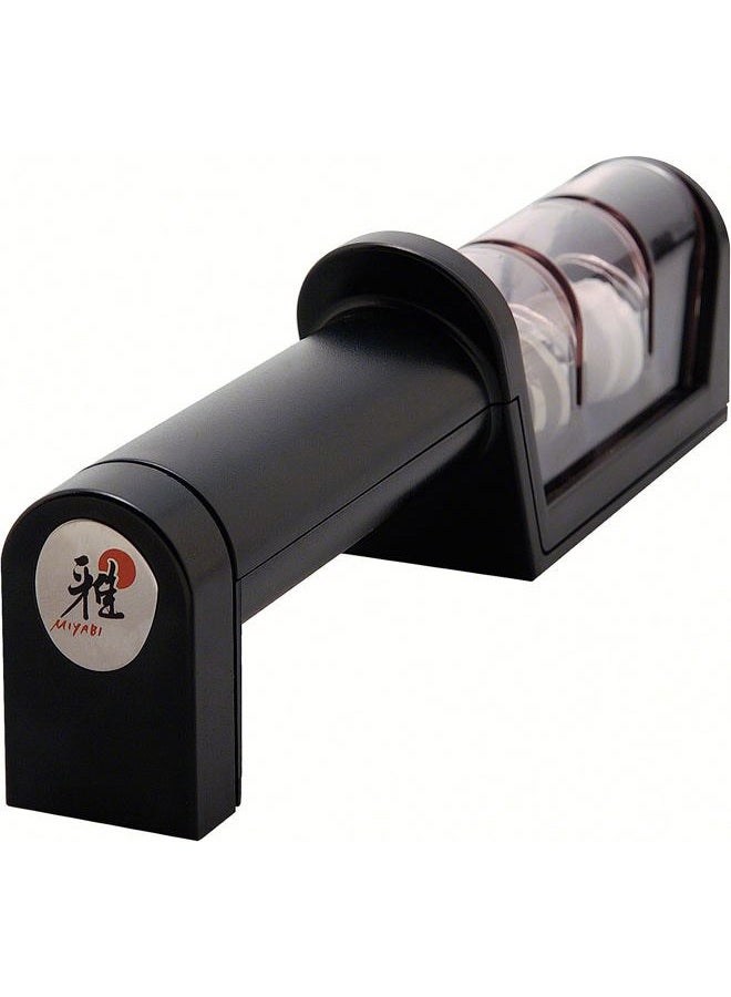 Miyabi Pull Through Sharpener 21 cms. Two Rollers diamond and ceramic. Suitable for all knife of smooth cutting edge. Ergonomic handle. Suitable for Right-handed or left-handed users. Non-slip. - Image 2