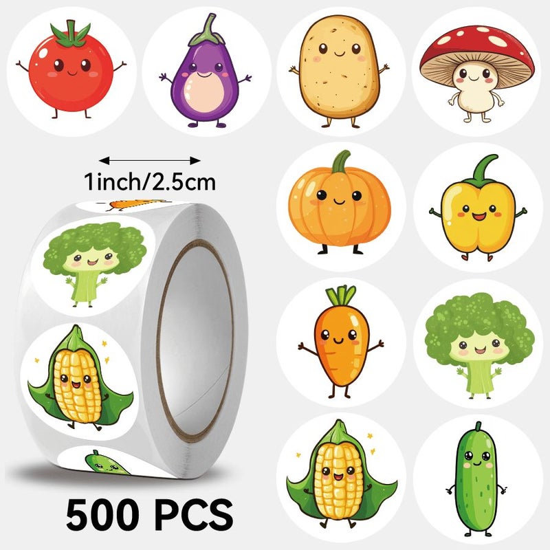 500 ملصق خضروات متنوعة، تحفيز بهيج وتشجيع - Image 1