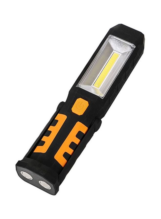 COB LED Magnet Flashlight With Hook Folding Torch Black/Orange 22x5x4cm - Image 2
