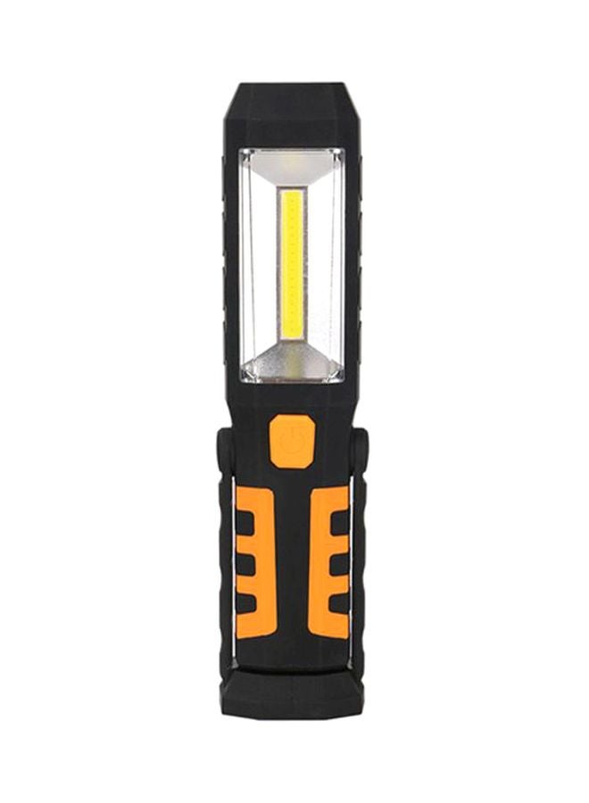 COB LED Magnet Flashlight With Hook Folding Torch Black/Orange 22x5x4cm - Image 1