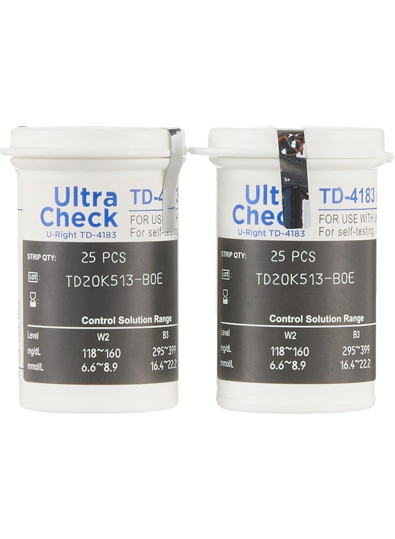 شرائط فحص نسبة السكر فى الدم من الترا تشك - 50 قطعة - Image 2