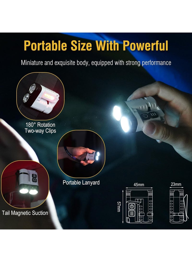 Mini Torch 1600 Lumen Rechargeable Flashlight IP68 Waterproof Magnetic Tail Rotatable Clip 10 Modes 260m Range Compact Powerful for Camping Emergency Work - Image 3