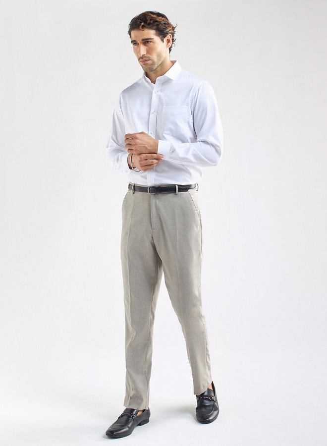 Splash FAV Solid Regular Fit Flexi Waist Trousers with Pockets - Image 2