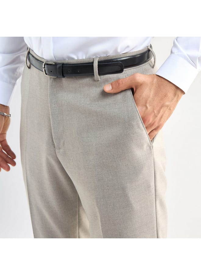 Splash FAV Solid Regular Fit Flexi Waist Trousers with Pockets - Image 4