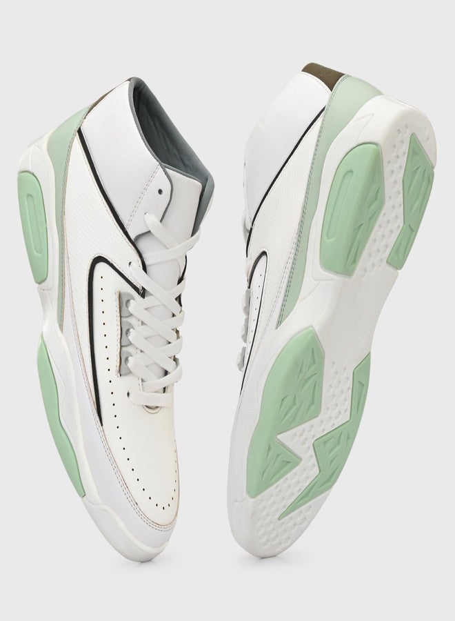 كروزر حذاء رياضي رجالي أبيض برقبة عالية من كروزر | خفيف الوزن ومريح | مثالي للمشي، والتمارين الرياضية، والارتداء اليومي، مقاس 8 بريطاني - Image 5